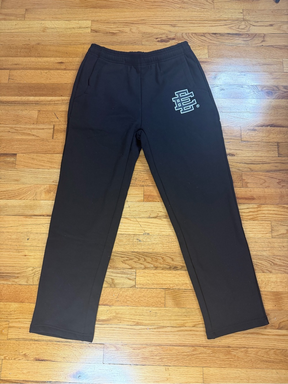 Men's Black Jogger Sweatpants with Monogram Logo